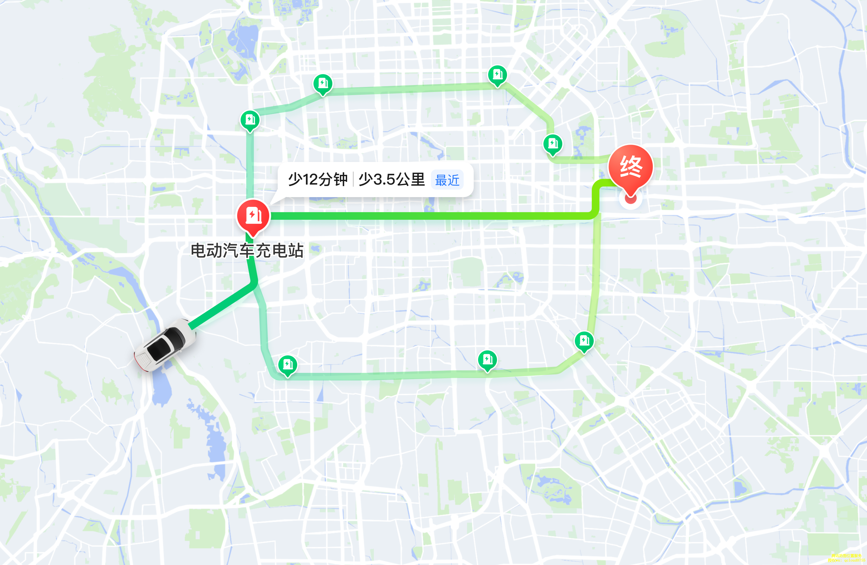 腾讯位置商业授权路线规划（驾车/公交/步骑）